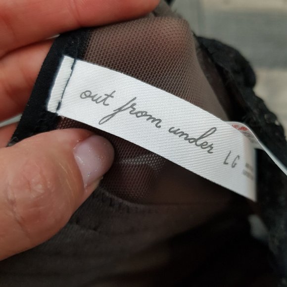 Urban Outfitters Modern Love Lace Corset Basque Large 16 Black Taupe BNWT - Picture 7 of 9